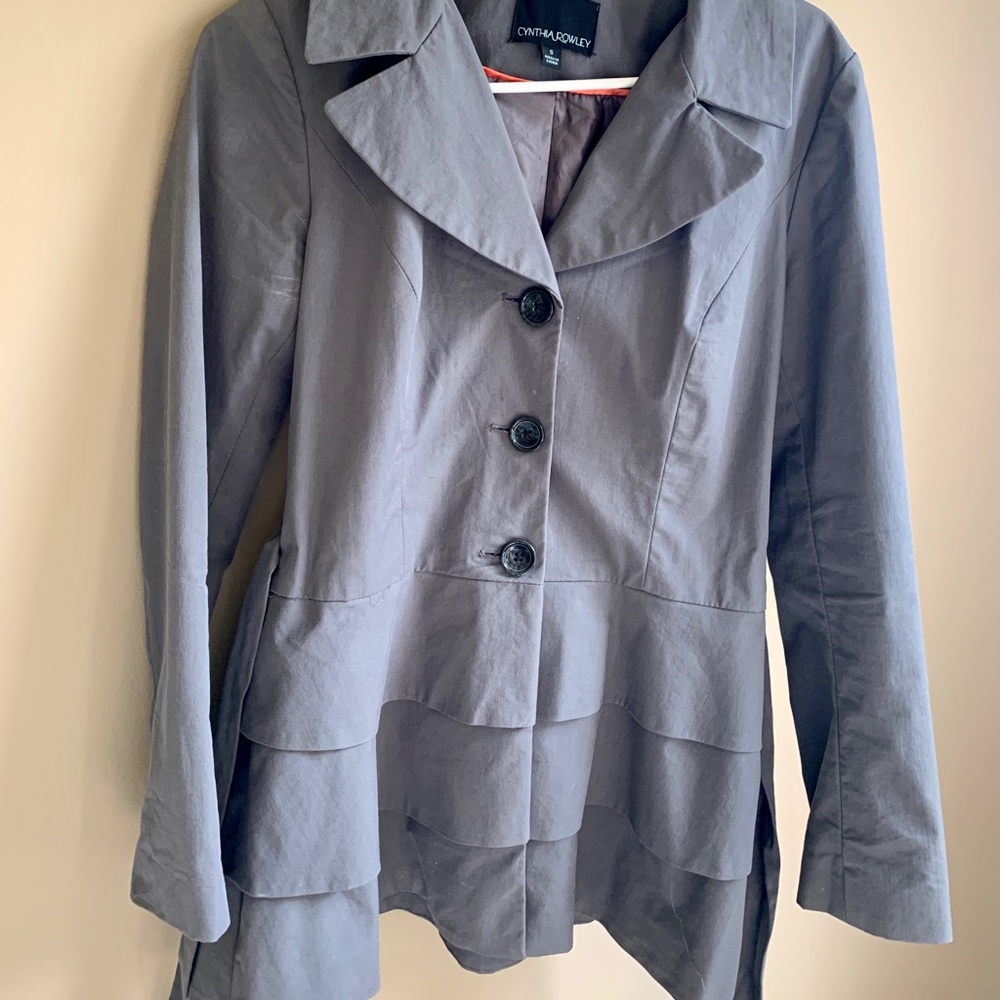 Cynthia Rowley Gray Ruffle Jacket